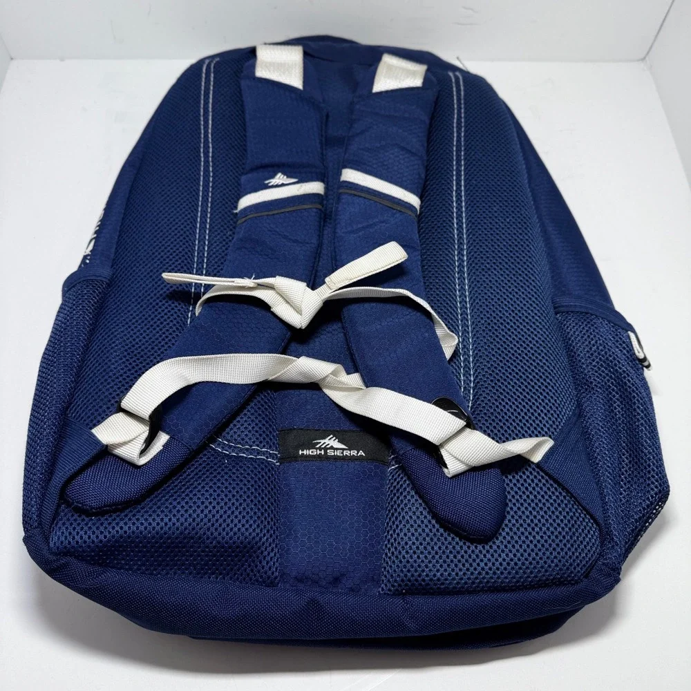 High Sierra Blue Honeycomb Ripstop Backpack Laptop Sleeve School Travel Bag